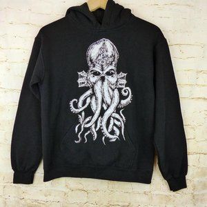 Hot Topic Vertebrae 33 Cthulhu Octopus Monster Hoodie Men S Black Horror Goth